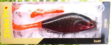 Strike pro Guppie 13 cm Gewefish Custom rot mit goldenem Muster